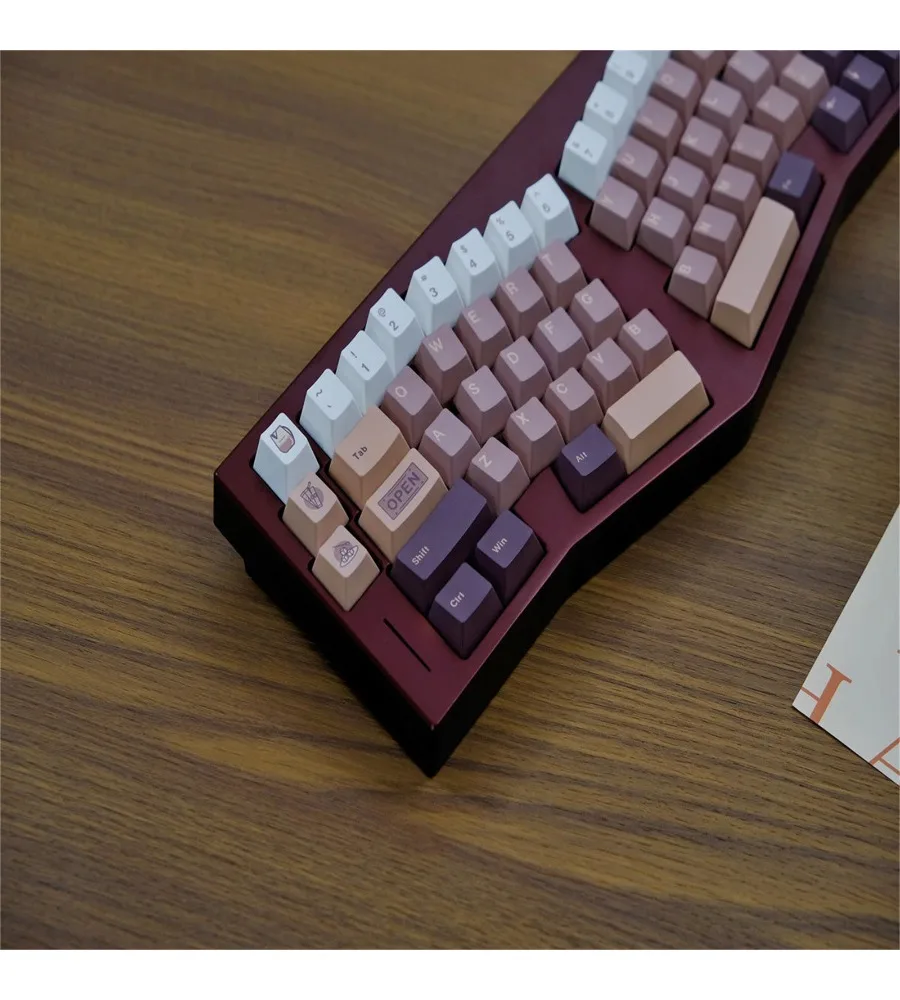 Coffee keycap 151 keys PBT material Original height Five-sided sublimation 75 Suitable for mechanical keyboard keycaps