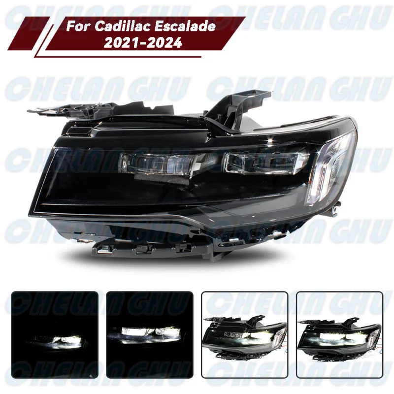 LED HeadLight For Cadillac Escalade 2021 2022 2023 2024 Left Side Front HeadLamp DRL With LED Bulbs car accessories