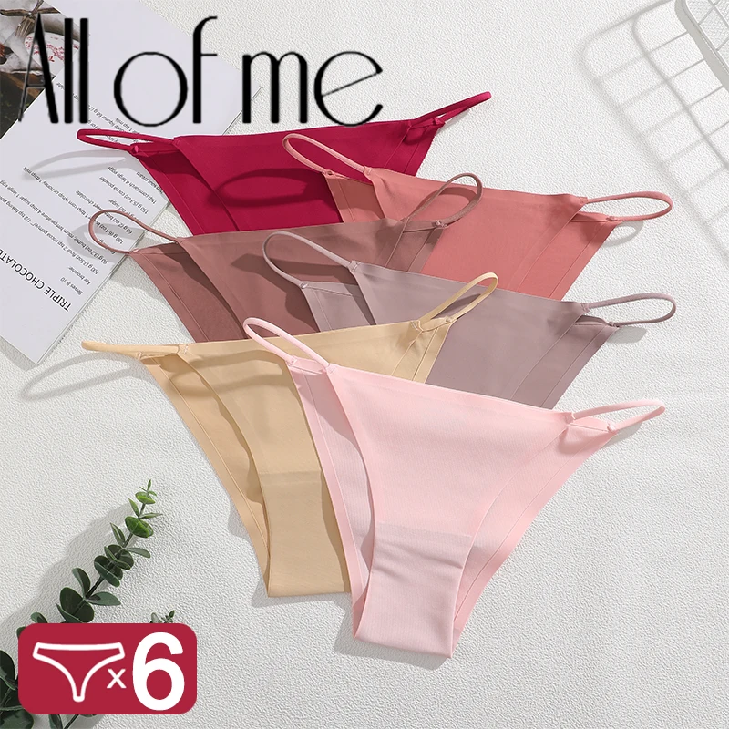6er-Set sexy minimalistische nahtlose Tanga-Höschen mit dünnen Trägern für Damen, mehrfarbig, 2026 Neu, niedriger Bund, bequeme unsichtbare Unterwäsche