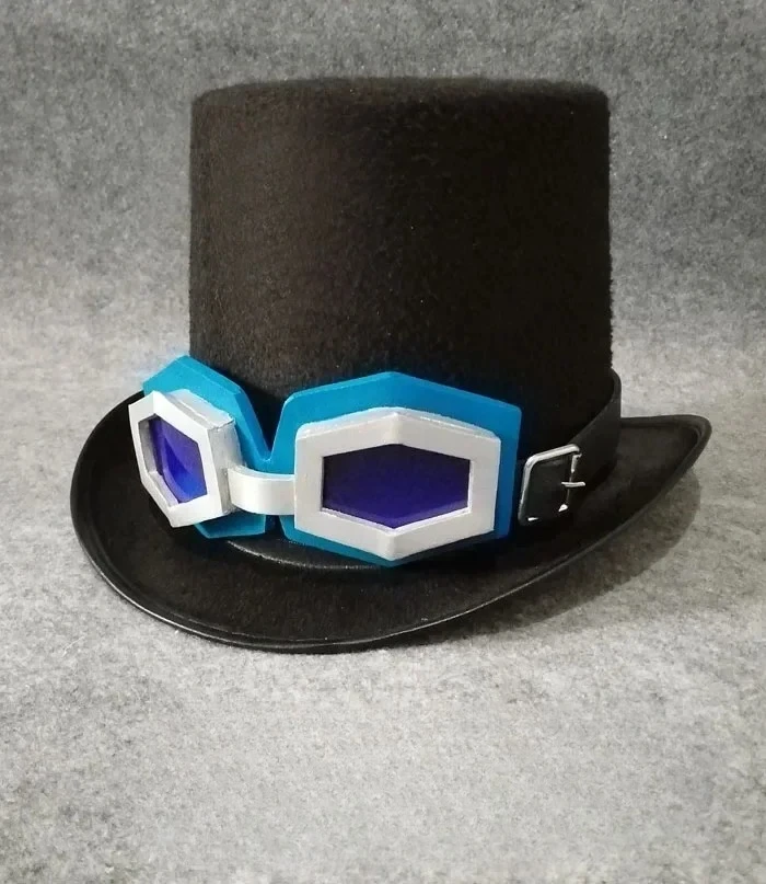 사보 모자 소품 펠트 캡 고글 공식 게임 원피스 코스프레 소품 할로윈 크리스마스 파티 가면극 쇼 액세서리