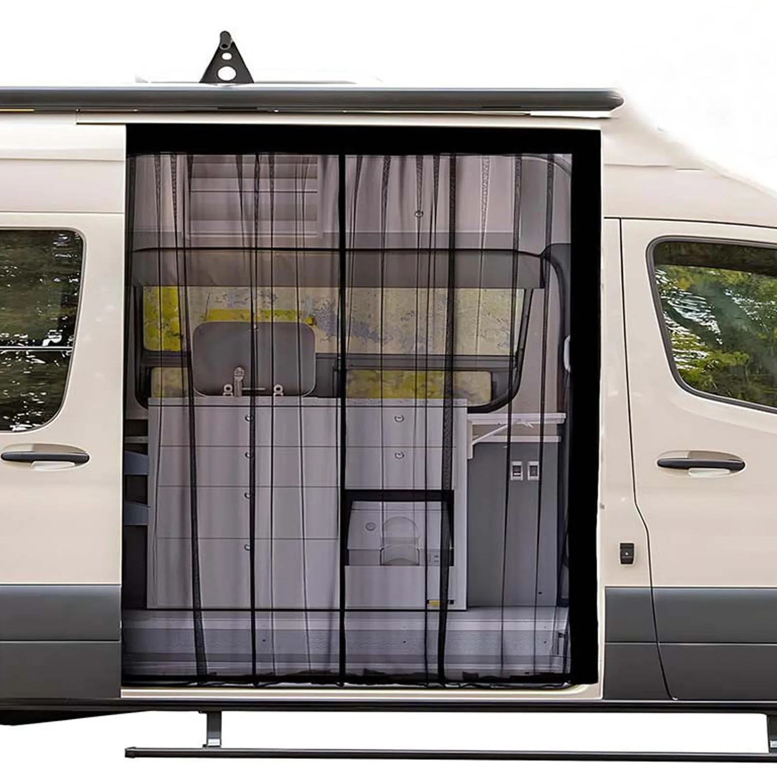 Malla cortina antimosquitos para puerta lateral furgoneta camping - imagen 3