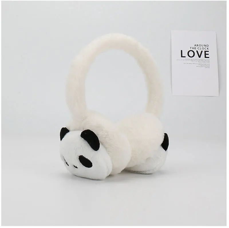 New Winter Warm Cartoon Cute Panda Ear Bags Children\'s Plush Fluffy Earmuffs Students Ear Bags Accessories New Year Gift