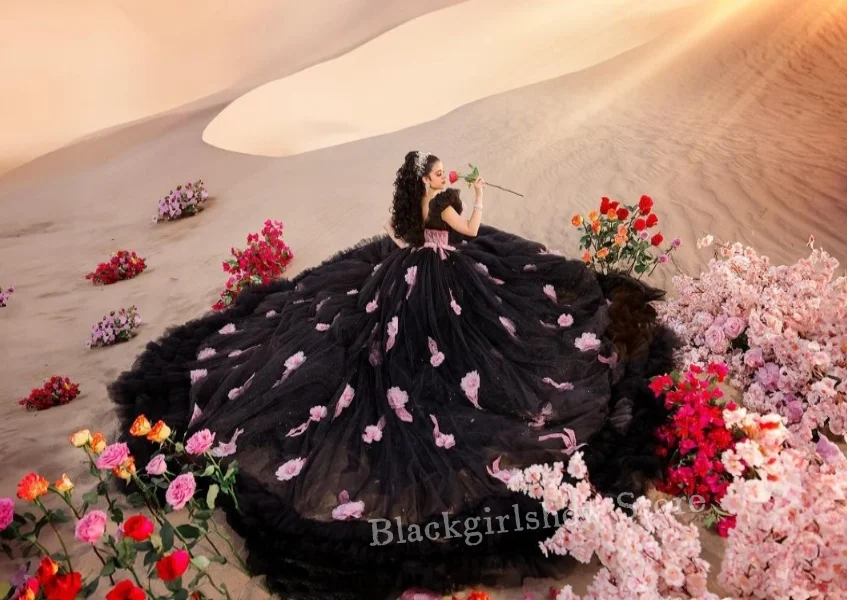 Fantasy Princess Luxury Quinceanera Dresses 2025 Mexico 3D Floral Embroidered Cathedral Train Lace Up فساتين سهرة Custom