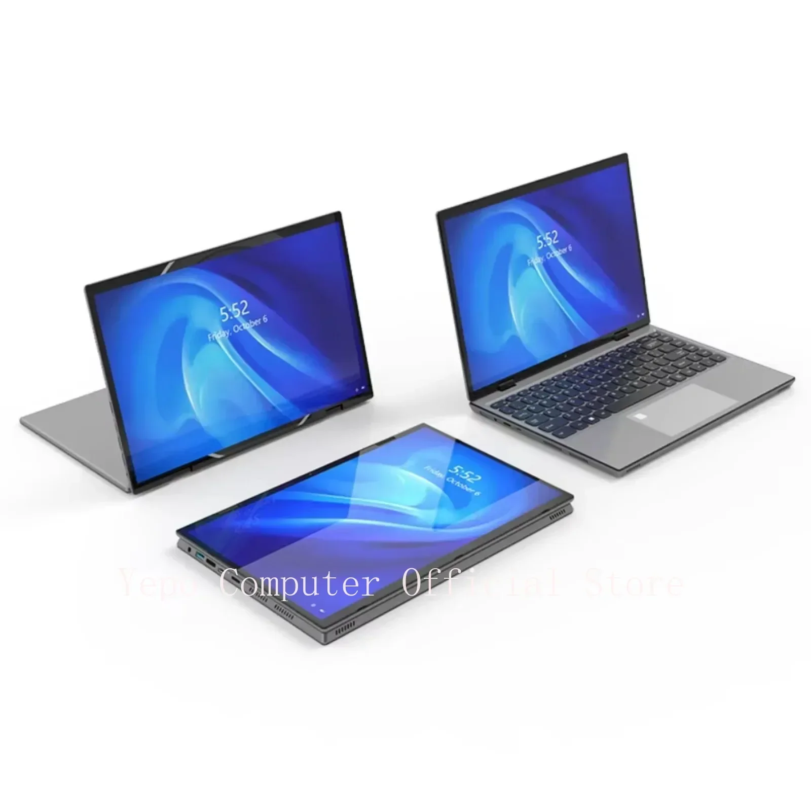 YEPO Neuer 14-Zoll-Laptop Intel N95 2.2K HD Touchscreen Windows 11 Pro 16G+2TB DDR4 faltbar 360 °   Büro-PC mit Fingerabdruck-Entriegelung