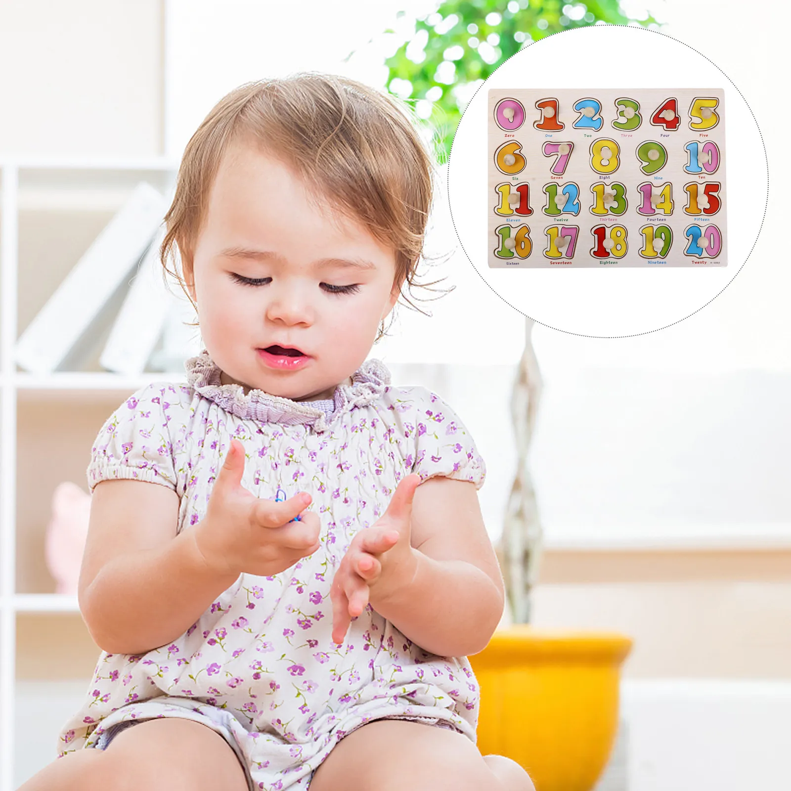 

1Set Number Jigsaw Puzzle Wooden Learning Game for Children Educational Plaything Early Development Improve Logic Observation