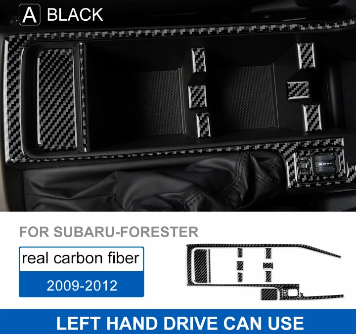 

Carbon Fiber Gear Shift Storage Box Frame LHD For Subaru Forester 2009-2012 Real Sticker Trim Interior Accessories Decoration