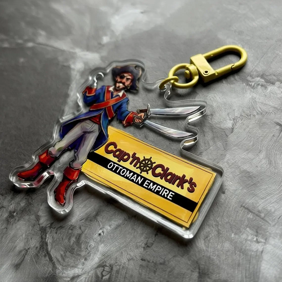 Captain Clark Ottoman Empire Acrylic Keychain Fan Gift for Movie 'Behind the Scenes' Collectible Item