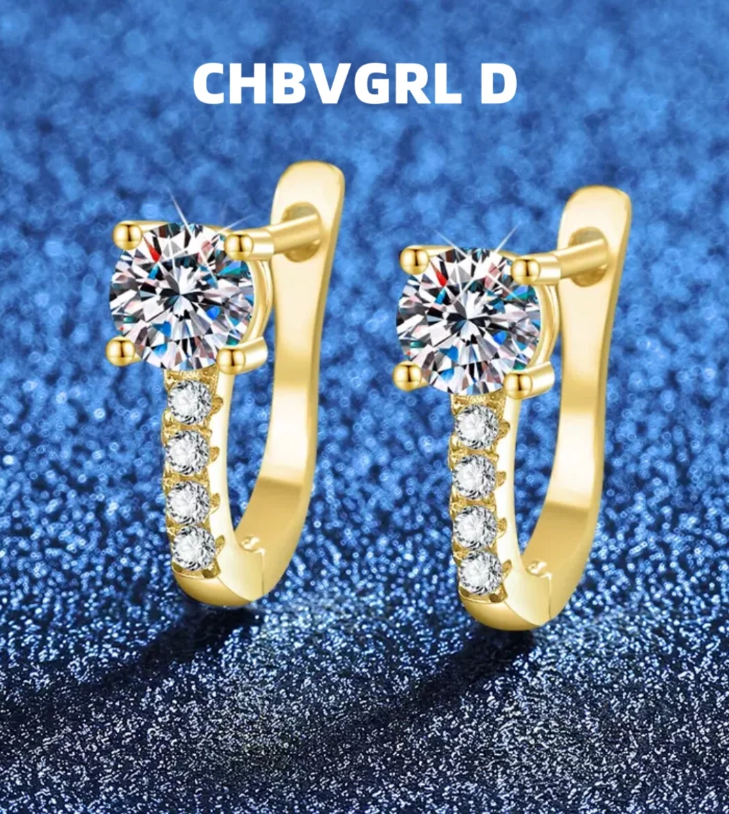 

[Design Sense] Luxury Hot Sale Moissanite S925 Silver Earrings Classic Light Luxury Korean Style Moissanite Earrings