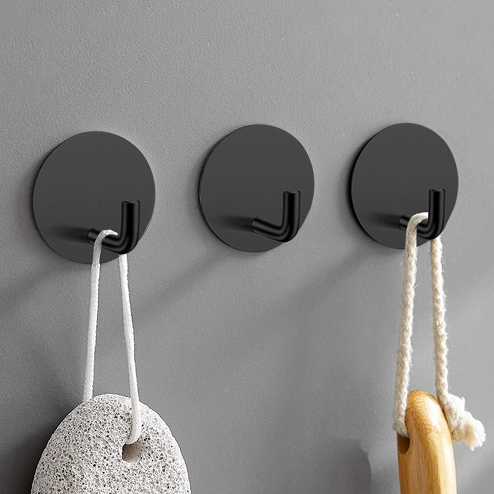 Circle Self-Adhesive Wall Hook Sticker Coat Hook Hanging Towel Rack Clothes Bag Hanger Kitchen Bathroom Door Organizer Rack Hook view 5