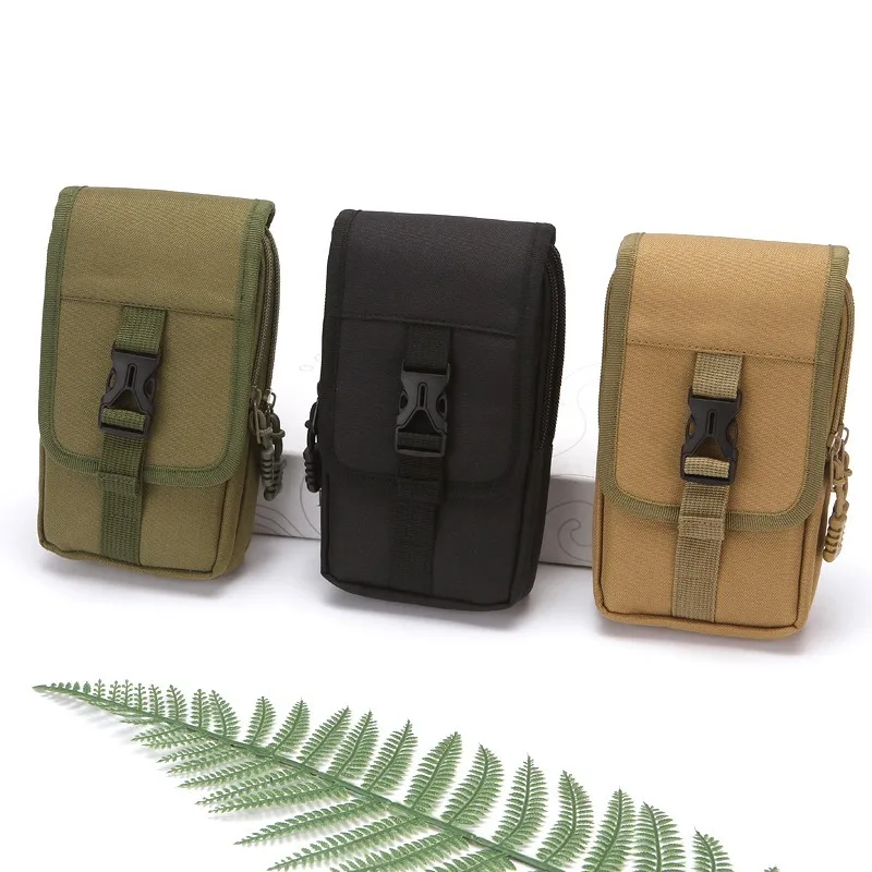 Tas Pinggang Taktis untuk Berkemah dan Berburu, Dompet Pria, Tas Pinggang Lapis Ganda, Tas Olahraga Luar Ruangan Tahan Air, Tas Ponsel, Tas Sabuk