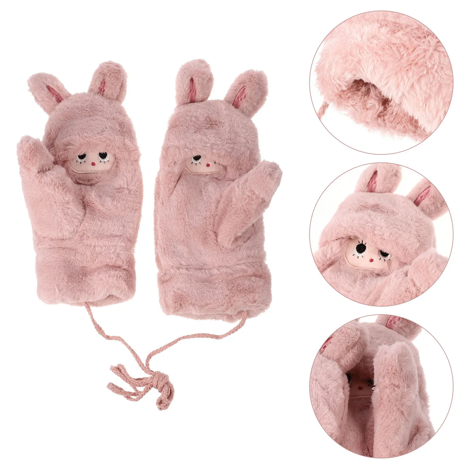 

1 Pair Winter Mittens Skin Friendly Warm Gloves for Kids Outdoor Soft Comfortable Windproof Children Mittens Portable Warm