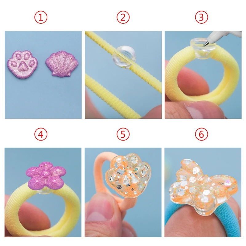 for Creative Rubber Bands Silicone Mold Clear Fixed Ring for Making Bracelet Wristband Star Heart Resin Mold Craft T