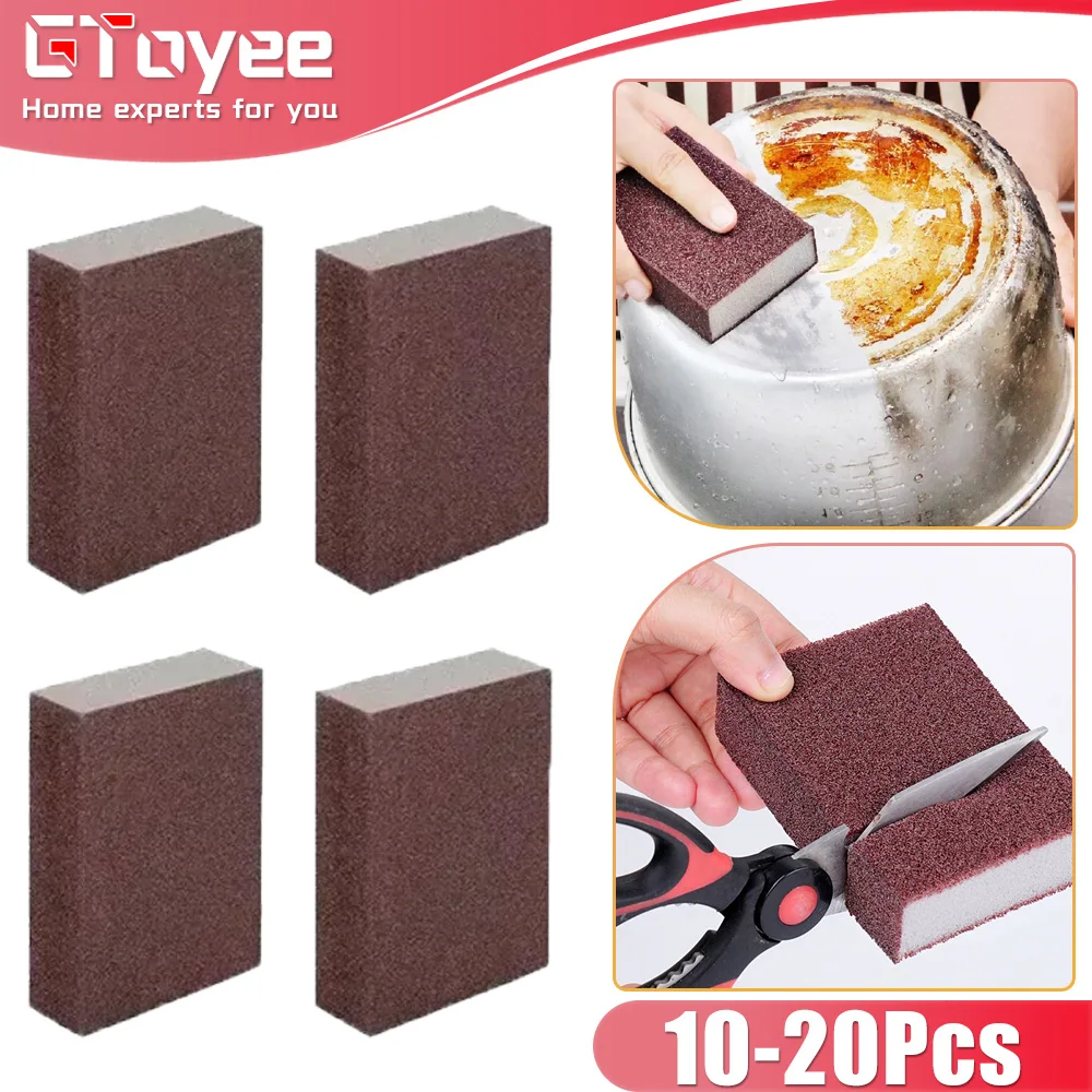 

10/20pcs Nano Sponge Reusable Home Sandpaper Cleaning Sponge Brush Kitchen Pots and Pans Rust Removing Sandpaper Cleaning Wipes