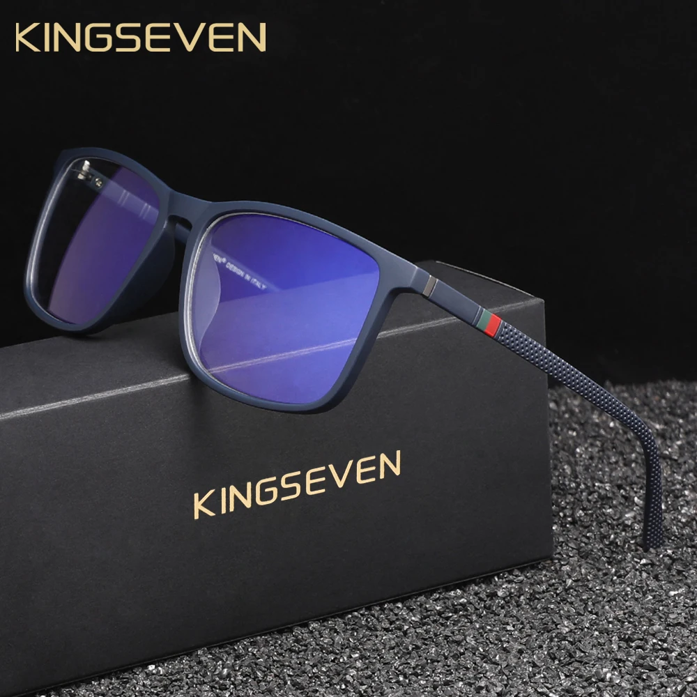 

KINGSEVEN мужские очки с защитой от синего света, оправа для ПК, женская защита глаз без градусов, очки для телефона Daliy, компьютера, блокировка синих лучей