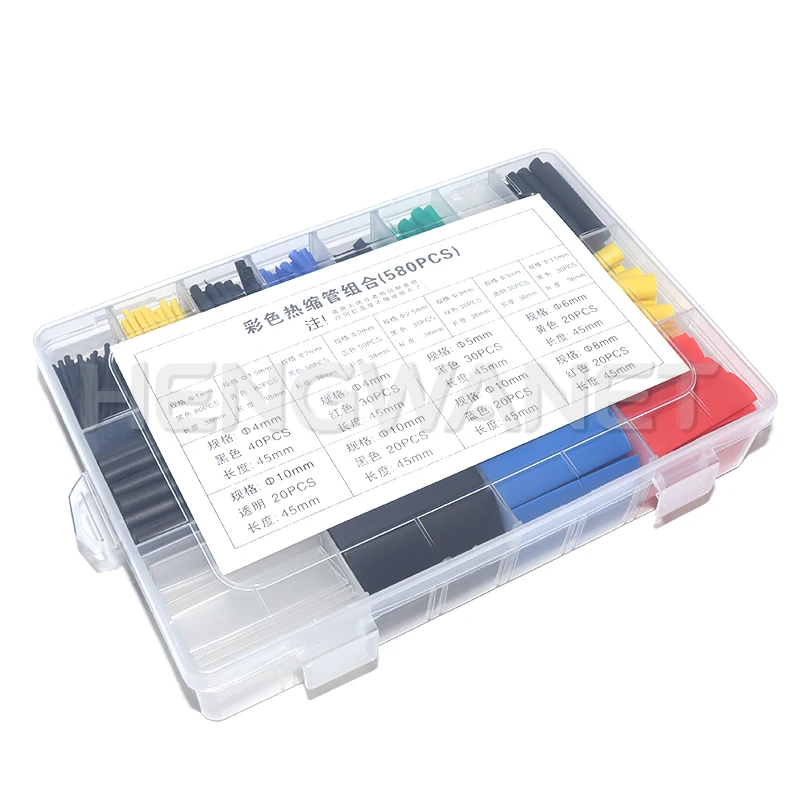 Thermoresistant Tube heat shrink tubing kit, Termoretractil Heat shrink tube Assorted Pack diy insulation for cables shrink wrap