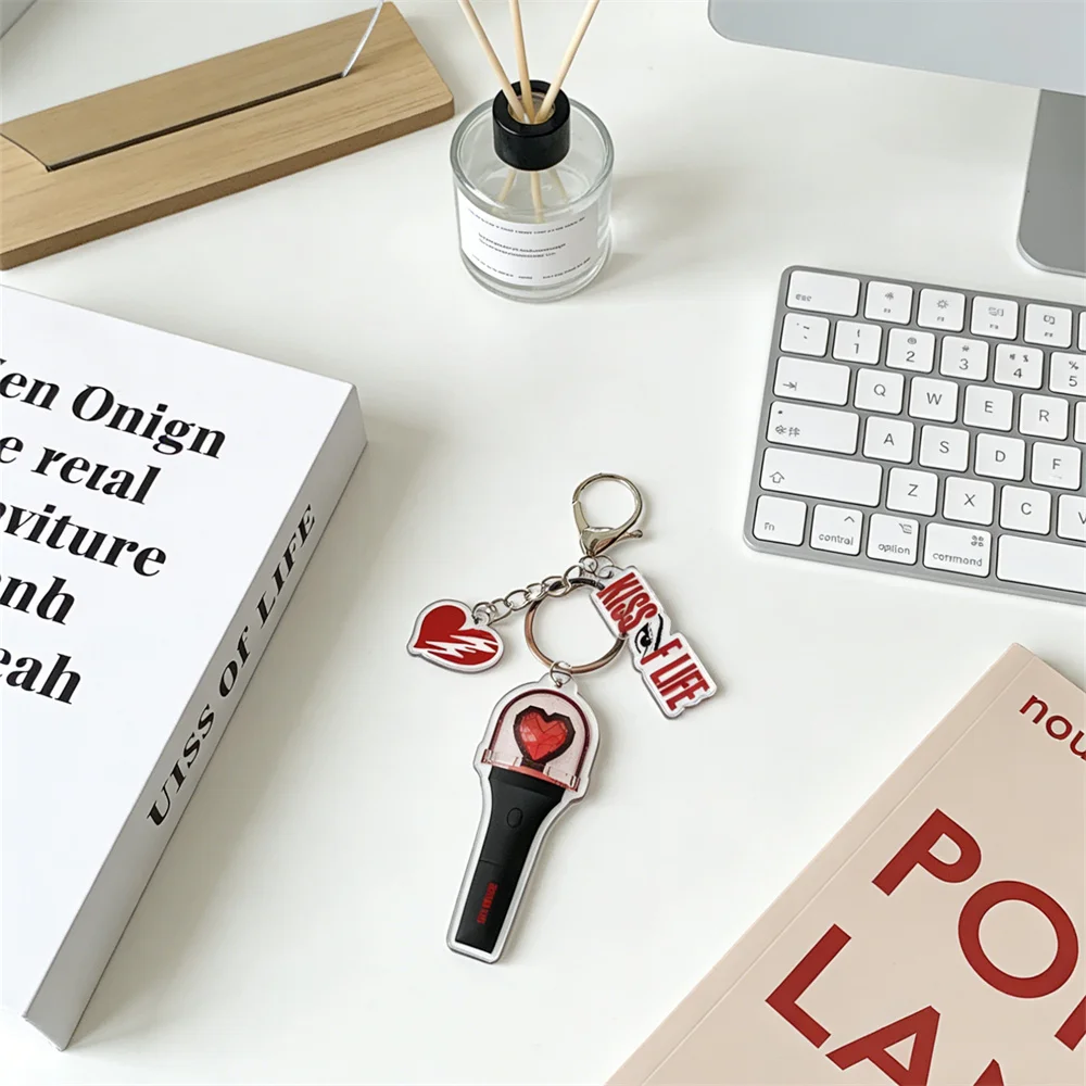 IDOLS KISS OF LIFE Acrylic Keychain  MINI Lighttick Pendant Keyring JULIE NATTY BELLE HANEUL KISSOFLIFE Fans Collection Gift