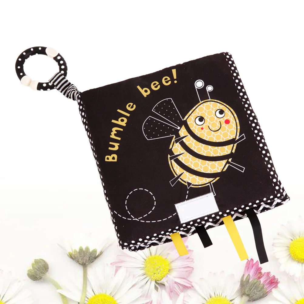 Livre en tissu 3D pour bébé, avec tissu sonore, éducatif, pour nourrissons en bas âge, reconnaissance des couleurs, apprentissage précoce, jeu sensoriel de dessin animé