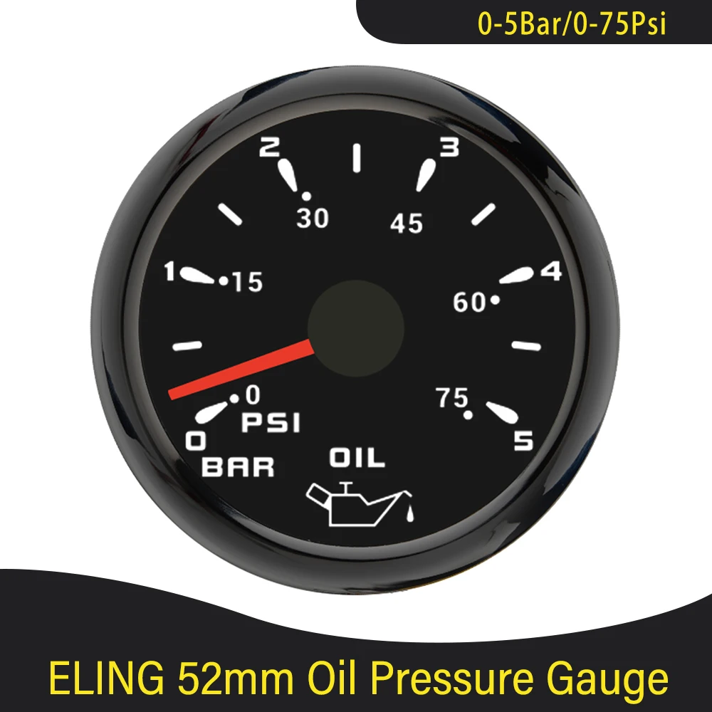 

Новый 52 мм манометр моторного масла 0-5 бар 0-10 бар сигнал с 7 цветами подсветки для мотоцикла, лодки, автомобиля, универсальный 12 В 24 В