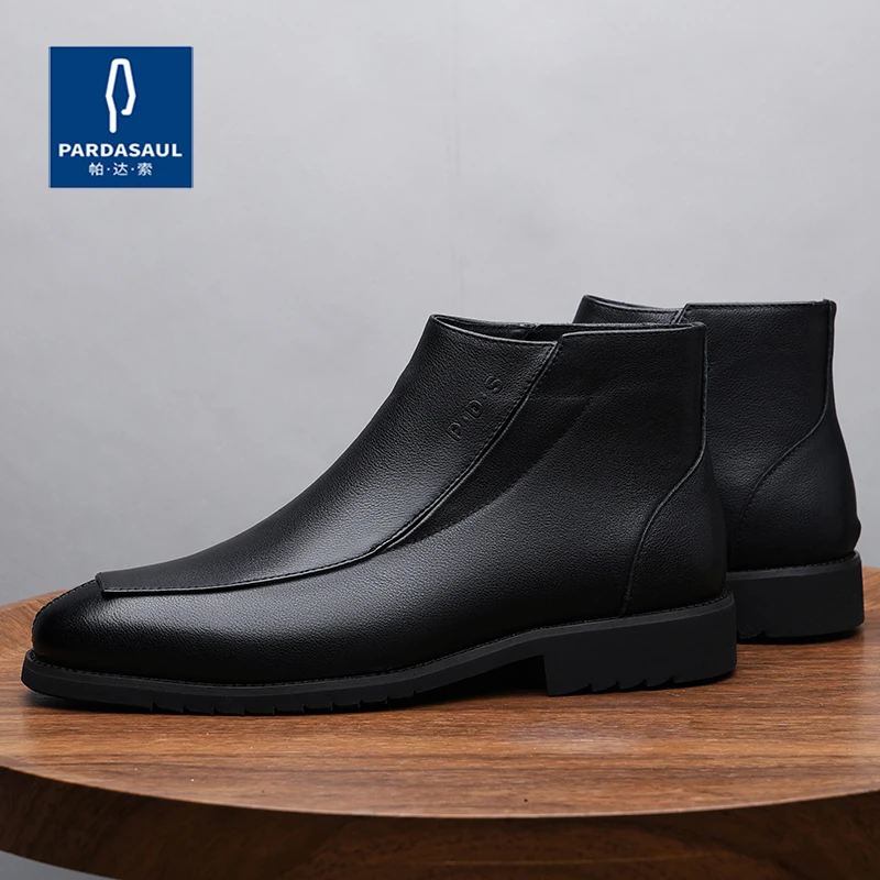 Botas Chelsea Pardasaul, botas altas de cuero para hombre, nuevo estilo, botas cortas forradas de invierno 241102