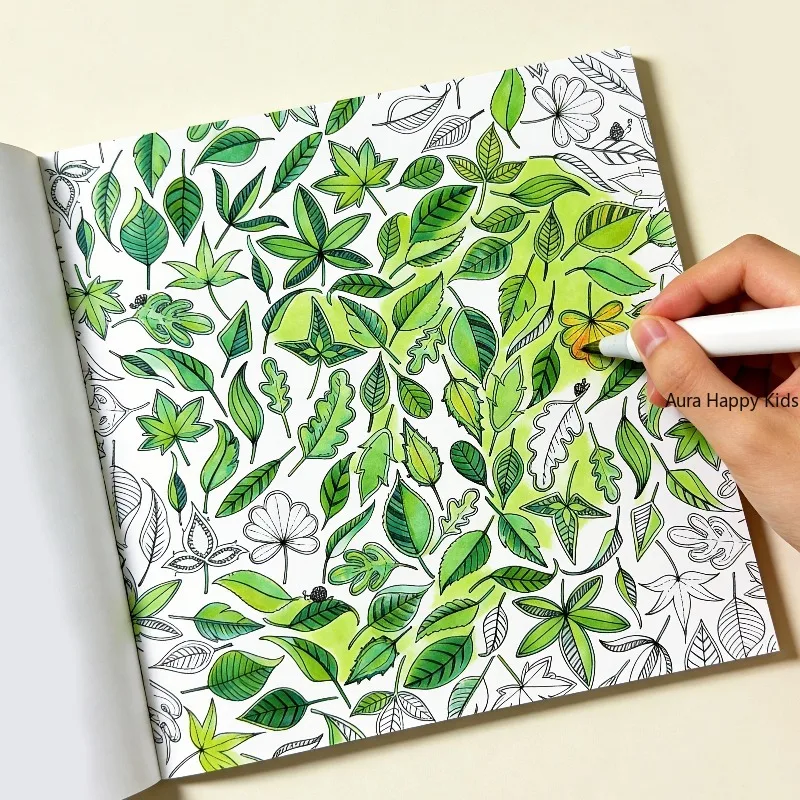 Secret Garden Flower and Bird Coloring Book, Peacock Mandala Zen Winding Manuscript Coloring Album,  Plant and Animal Patterns