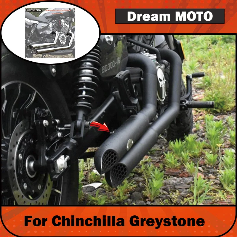 【Premium】For Chinchilla Greystone 300 modified exhaust right-side dual honeycomb holes with full low, solid, and lossless direct