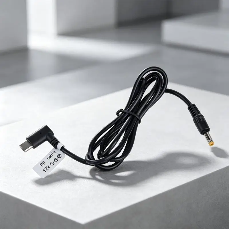 E1PF Type C 12V Cable with DC4.0x1.7mm Tip, USB C End, Center Positive 36W 1M Cord for Small Electronics and Neat Cable Routing