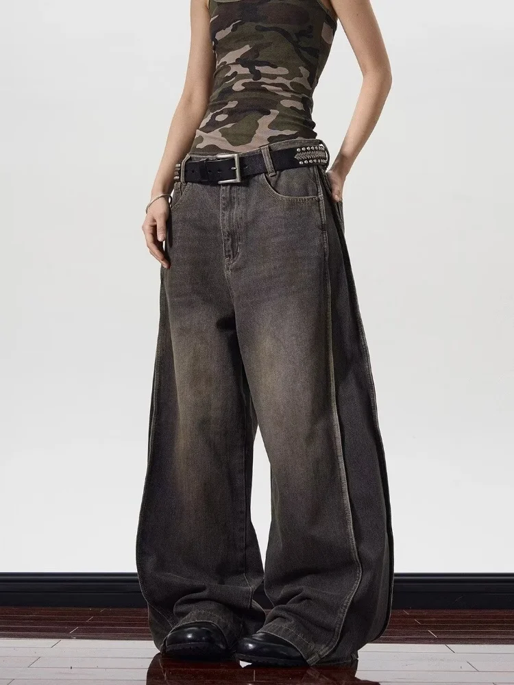 

2025 Hosen Y2K Fashion Washed Black Baggy Jeans Pants For Women 90S Vintage Clothes Wide Leg Cotton Lady Trousers Ropa De Mujer