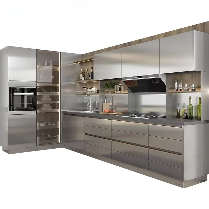 

Cabinet set Interior cabinets Gloss grey Kitchen furniture