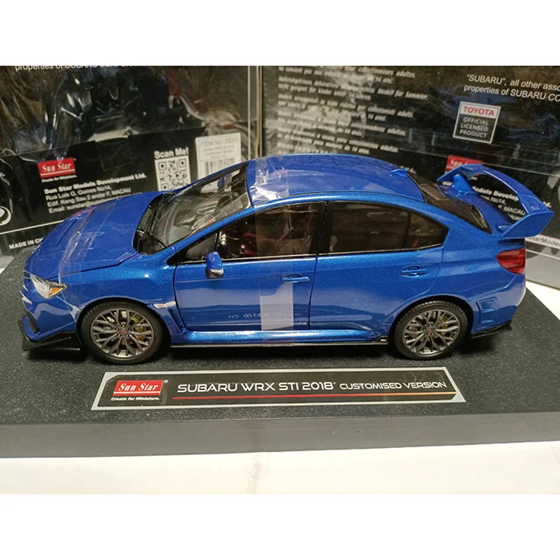 1:18 Scale Subaru WRX STi 2018 Alloy Car Model Collection Ornaments