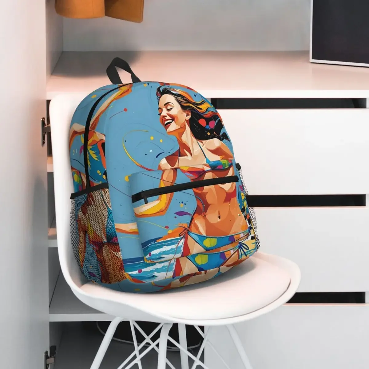 

Абстрактное искусство красивого бикини, женский рюкзак, рюкзак большой вместимости, детская сумка для книг, школьная сумка, сумки на плечо для мужчин и женщин