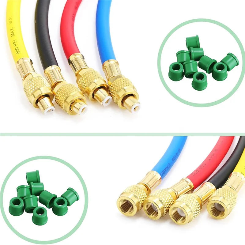 ABGR-36 pezzi R134a kit guarnizioni tubo di carica da 1/4 pollici accessori nucleo valvola condizionatore d'aria include 30 guarnizioni tubo valvole