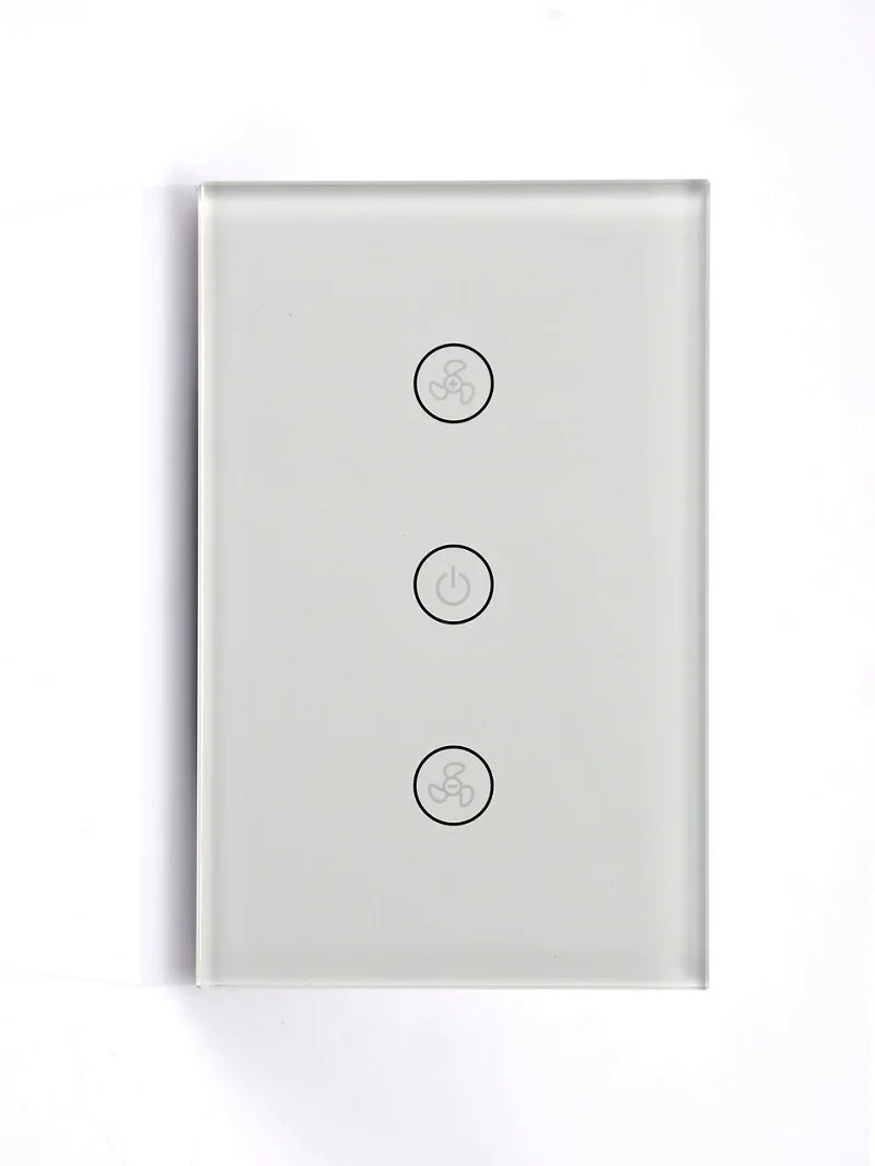 واي فاي مروحة سقف التبديل التحكم عن بعد ستبليس تنظيم السرعة التي تعمل باللمس وحدة تحكم الجدار #6