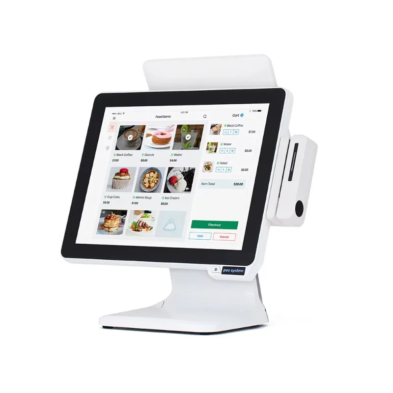 

2026 15" White True Flat Touch Screen All In One Point Of Sale Cash Register POS Terminal POS System
