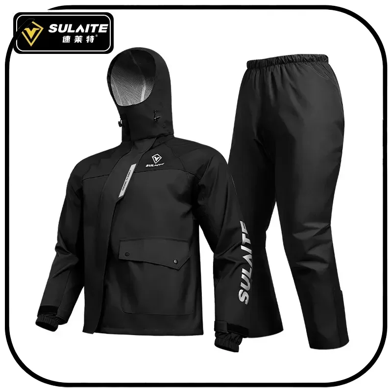 

SULAITE Motorcycle Split Rain Suit Waterproof Rainwear With Shoe Covers For Professional Motorbike Touring Riding Riders