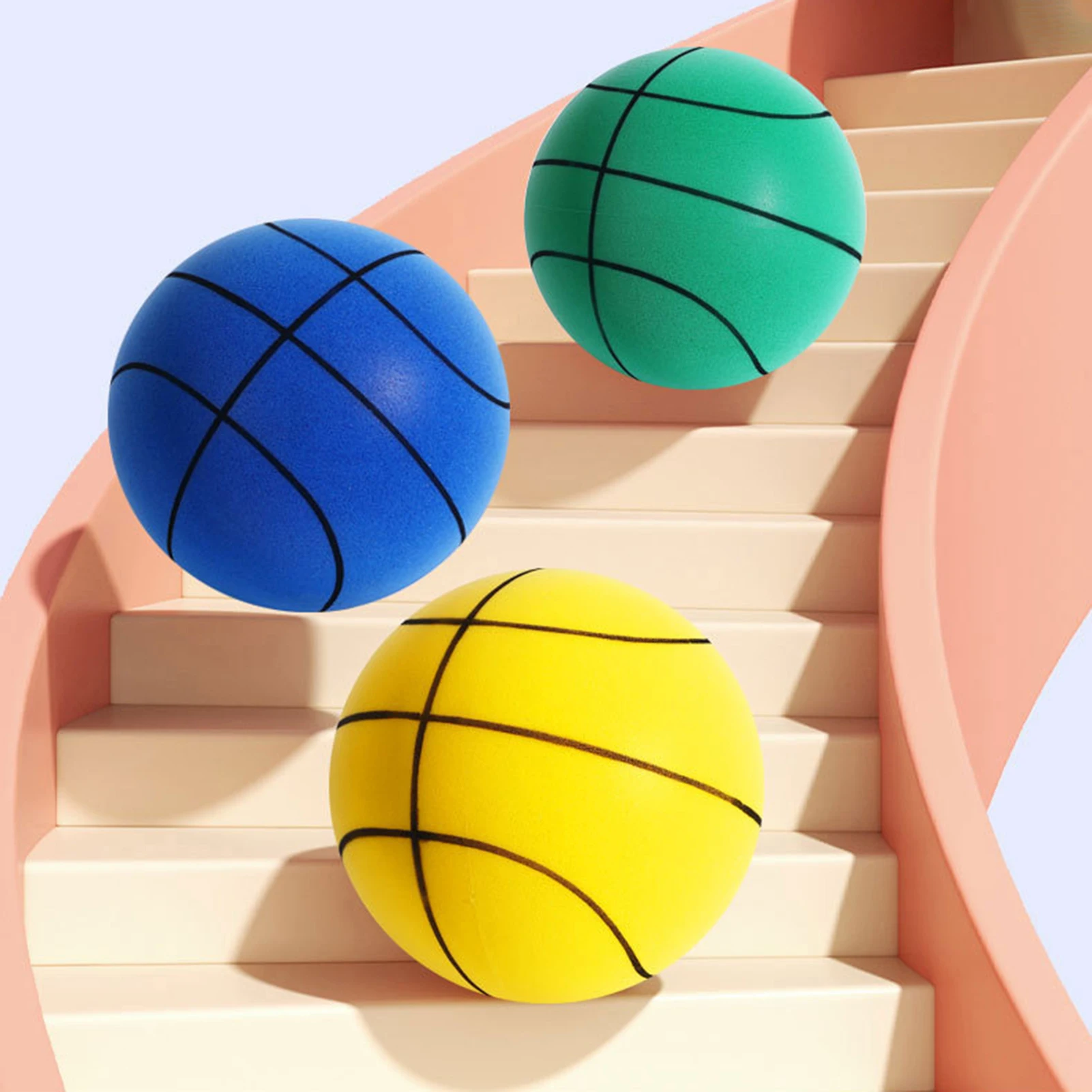 Diameter 24cm Silent Basketball Foam Sports Ball Indoor Mute Basketball Children Sports Outdoor Foam Toys Baby Silent Bounce