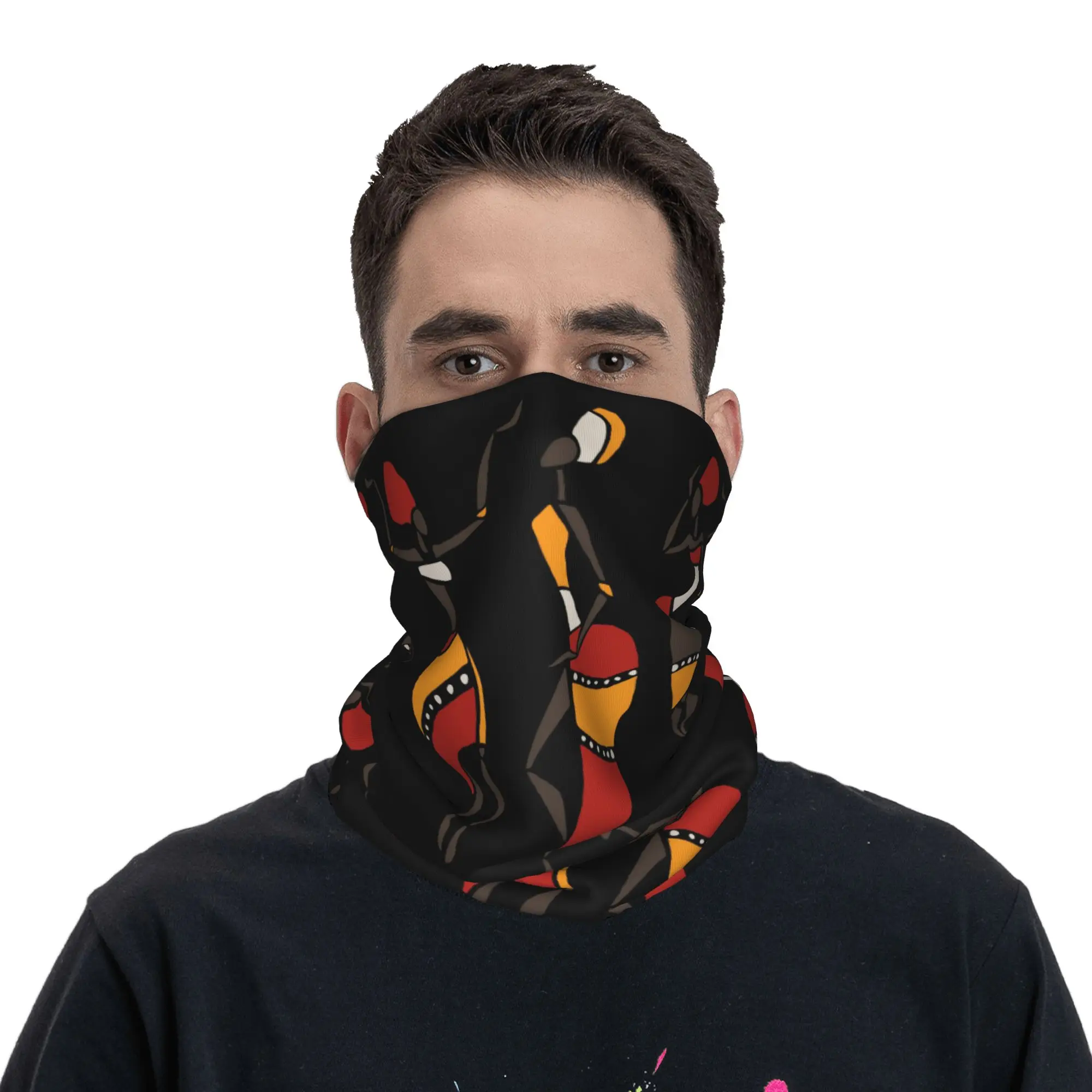 African Dancers Bandana Neck Gaiter Printed Magic Scarf Multifunction Balaclava Riding For Men Women Adult