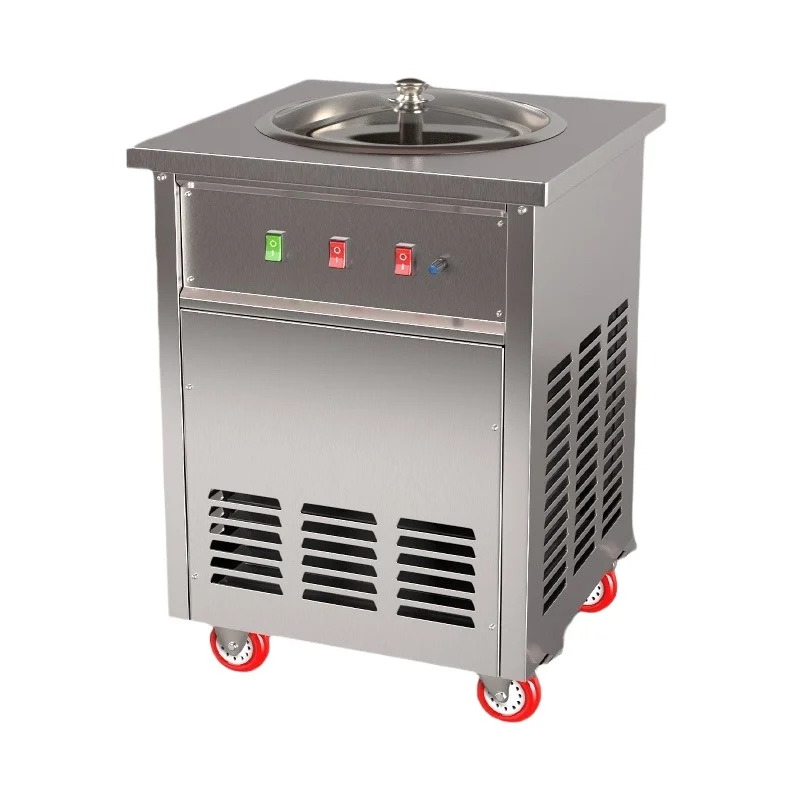 

Automatic frying machine Commercial frying smoothie sand shaved pan single pot water juice frying ice