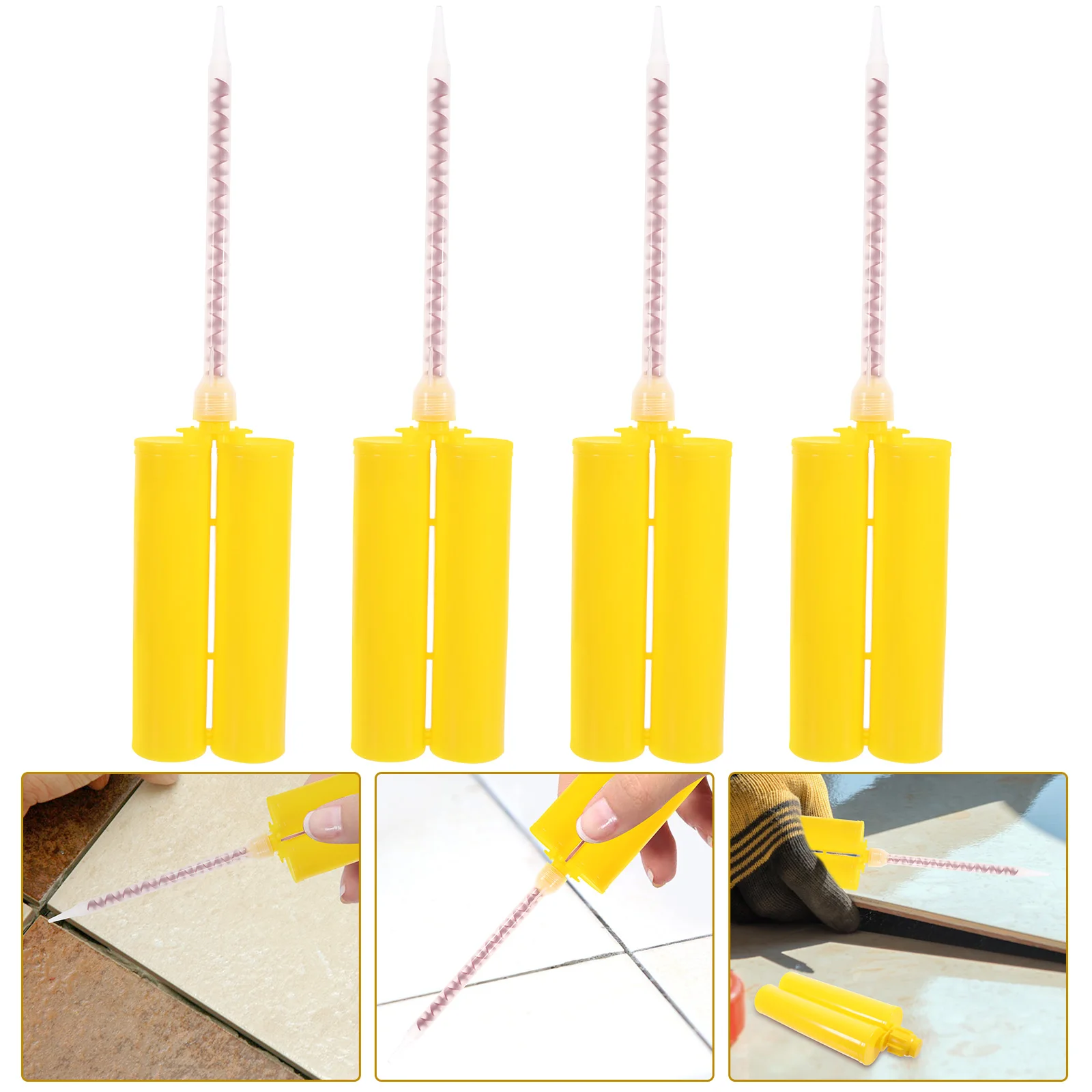 

4 Sets Multifunctional Caulk Tubes 400ml Reusable Empty Hose for Home DIY Projects Sealant Grouting Plastic Latex