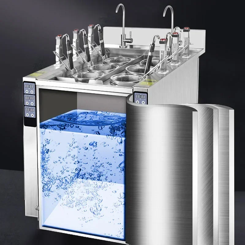 Cocina de fideos eléctrica Vertical de 6 orificios para el hogar, con asiento de gabinete, máquina de fideos de Gas comercial, máquina de fideos picantes