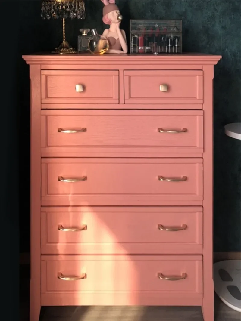 bedroom bedside cabinet, integrated 9-bucket drawer cabinet against the wall, Internet celebrity store decorative cabinet