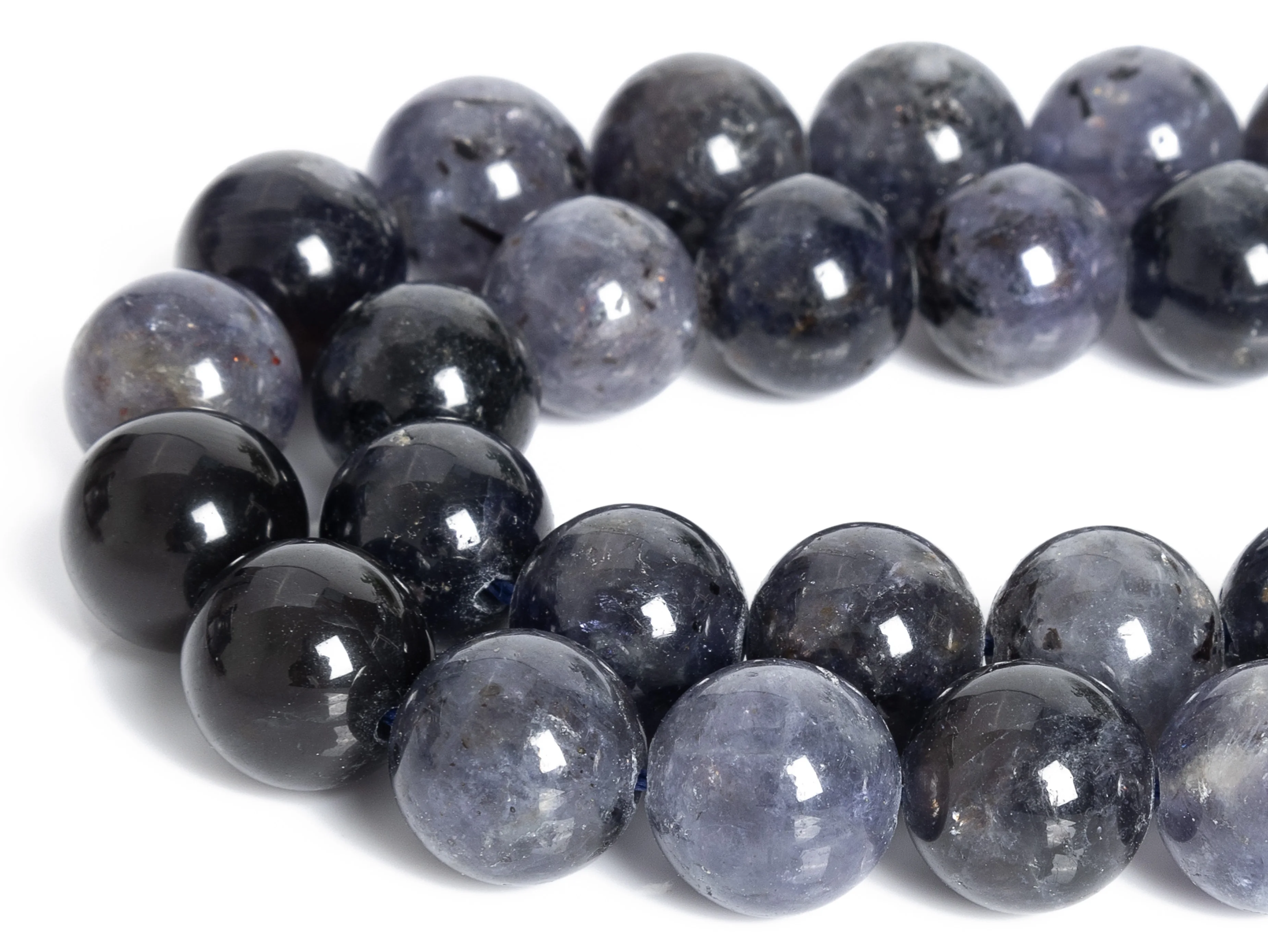 6MM Blue Purple Lolite Beads Grade AA Genuine Natural Gemstone Full Strand Round DIY Loose Beads 15.5\