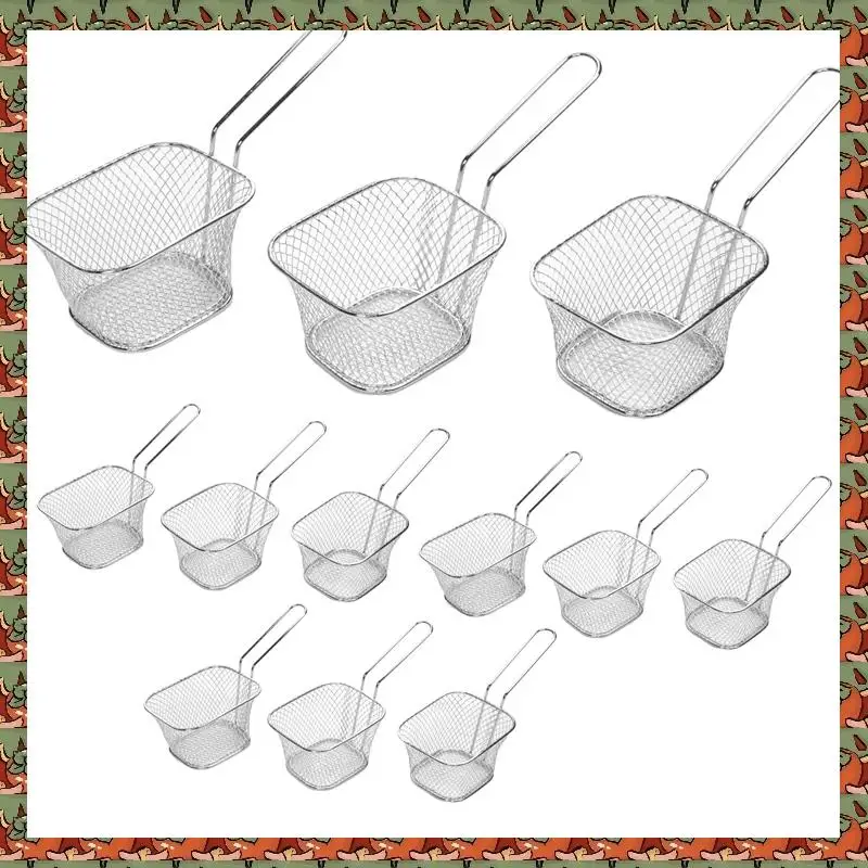 

ABLQ Fry Basket French Fry Holder Chip Mini Basket Food Baskets For Serving Reusable Fries Holder Deep Fryer For Home