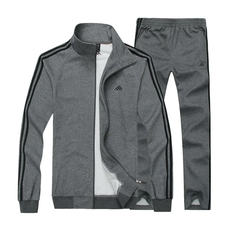 High Quality Men Tracksuit Korean Fashion Mens Sportswear Casual Man Suit Two-piece Set Jacket+pants Plus Size 8XL