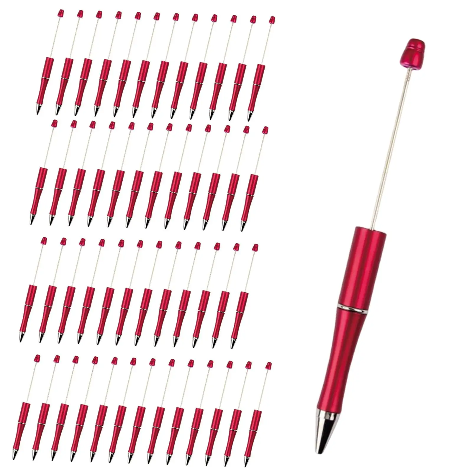 

50Pcs Beaded Ballpoint Pen Bead Pen Ball Pen for Office School Kids Gifts