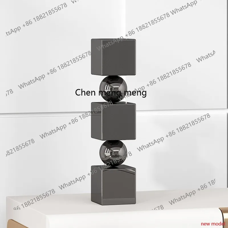 H178Light luxury stainless steel sculpture desktop living room decoration model room art decoration entrance ornament