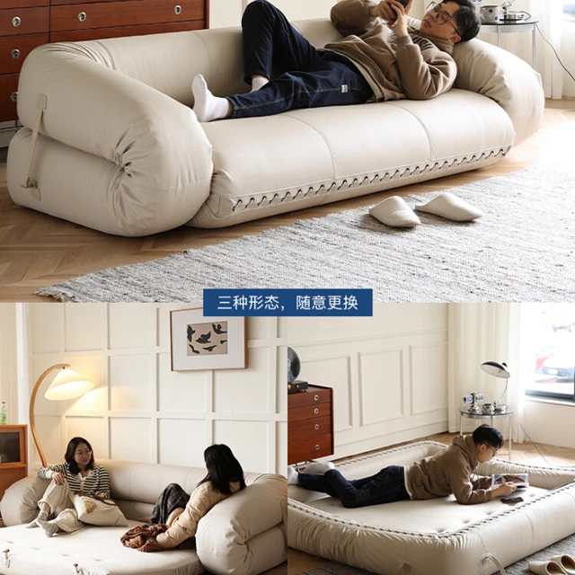 Pull out sofa bed dual purpose small living room creative Nordic leather sofa AliExpress 1503