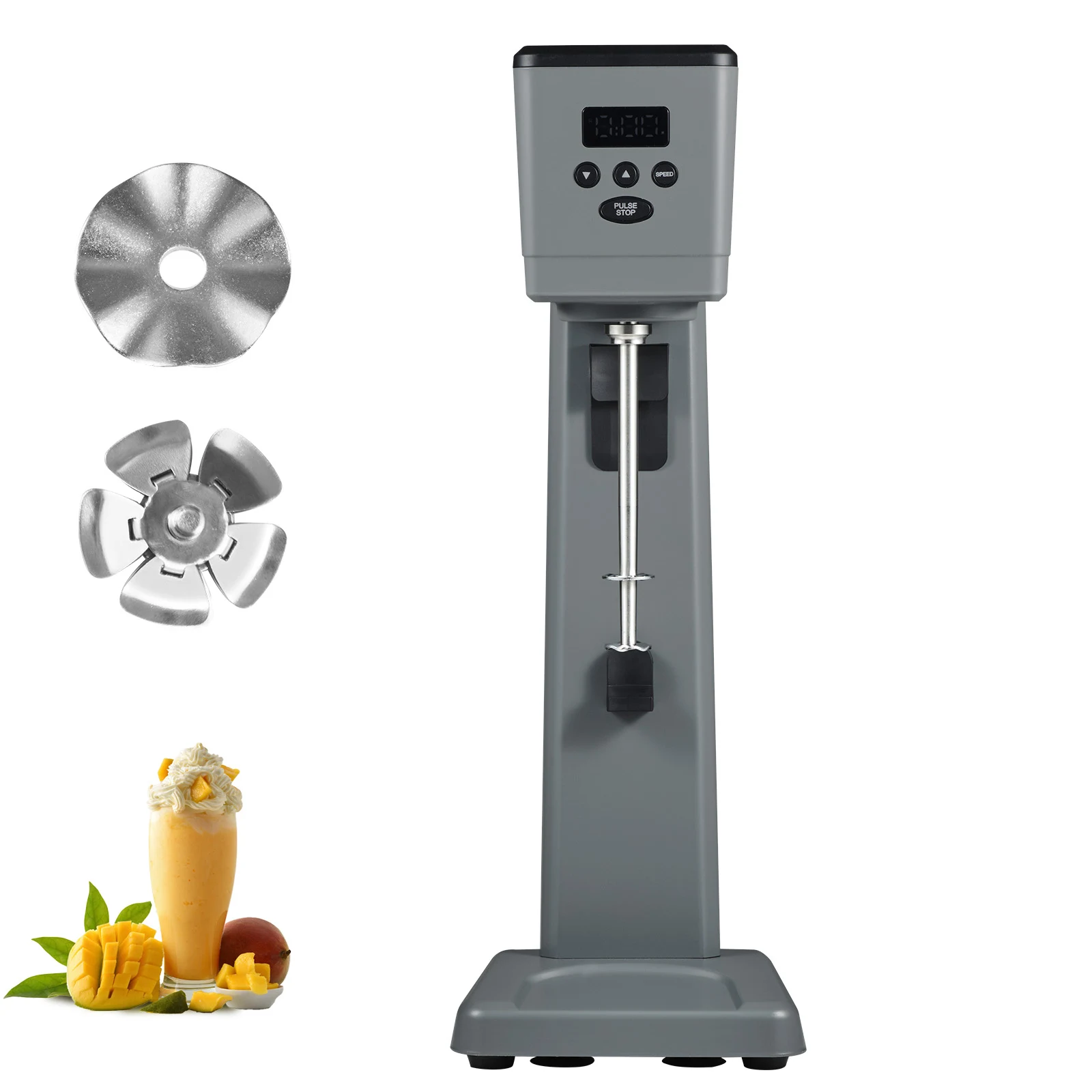 SucceBuy-máquina eléctrica para batidos de 375W, mezclador de bebidas de un solo cabezal, licuadora con taza de acero inoxidable de 820 ml