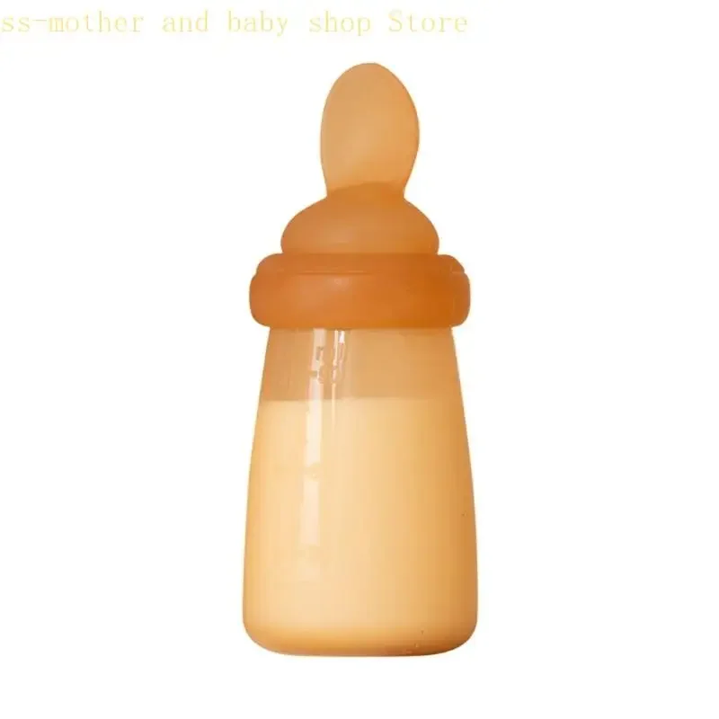 066B Ergonomische Säuglingsernährung Löffel Silikon Squeeze Flasche Spender Praktische Baby Entwöhnungsutensilien