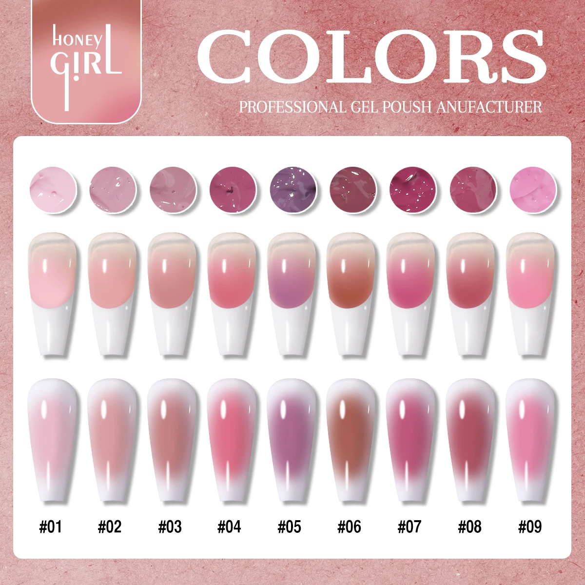 1pc 9 Colors Pink Patting Gel Smudge Canned High Saturation Popular Semi-Solid UV&LED Nail Polish Gel Nail Salon Special Y2K