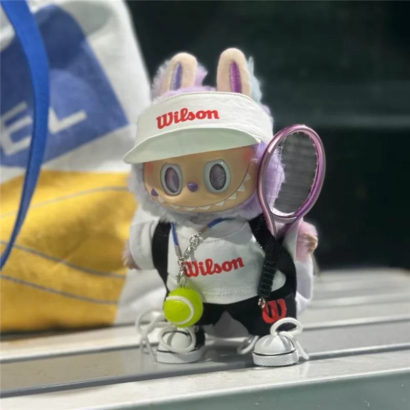 15 17ซม.สําหรับLabubuตุ๊กตาชุดกีฬาเทนนิสแต่งตัวPeakedหมวกผ้าใบรองเท้าเสื้อยืดเสื้อผ้านั่งอุปกรณ์เสริม